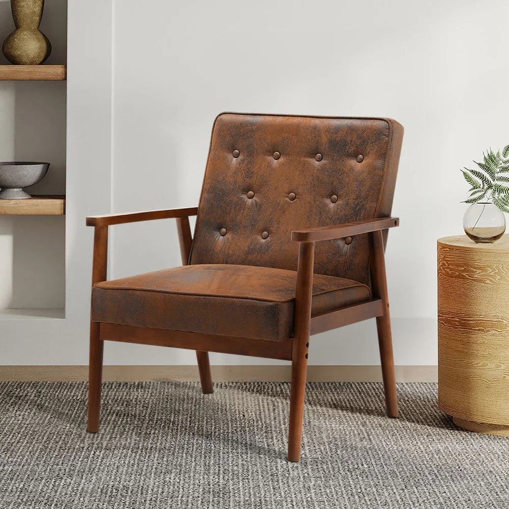 "Beige linen sofa perfect for office or guest areas, showcasing classic design."