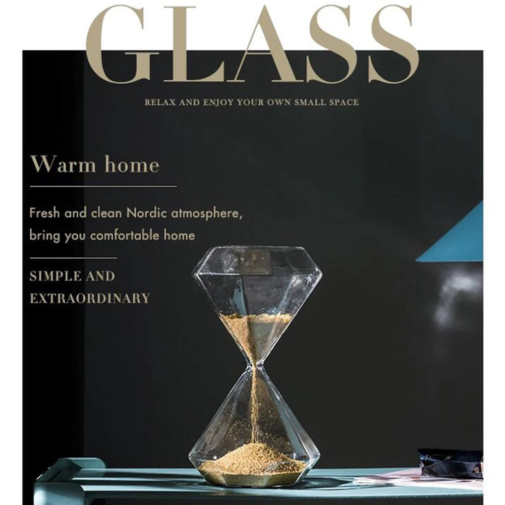Transparent Diamond Hourglass – 5/15/30 Minute Decorative Timer