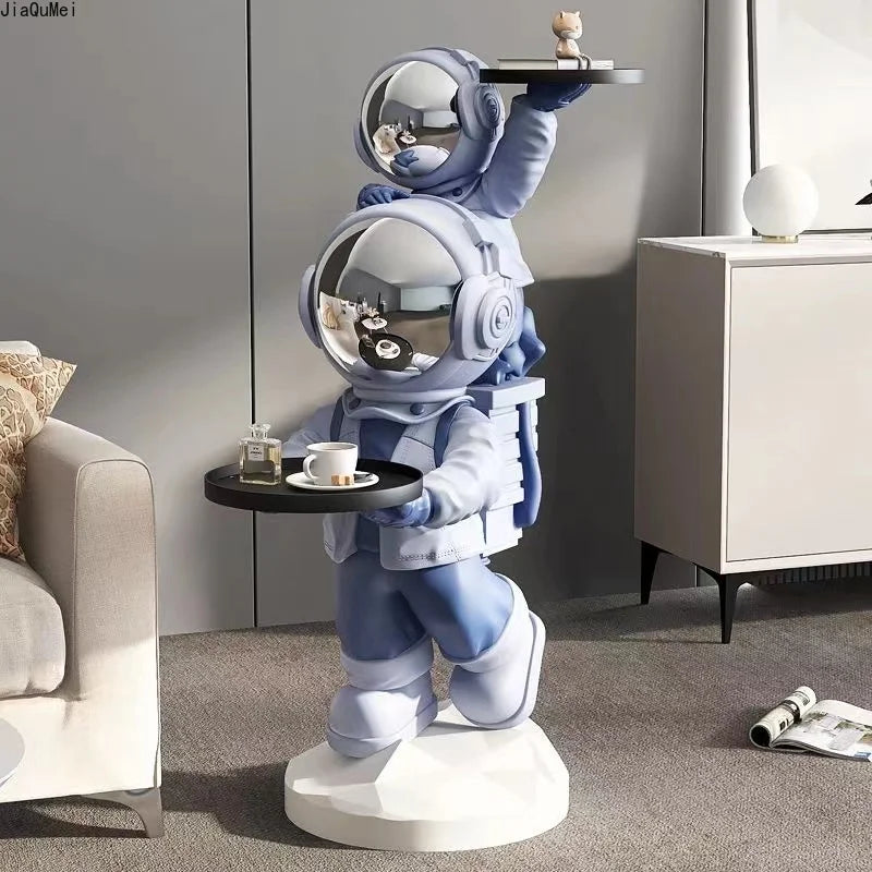 "Close-up of astronaut statue showcasing intricate details"