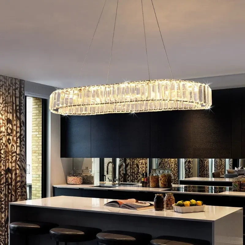 Modern Luxury Crystal LED Pendant Light – Dining & Bar Chandelier