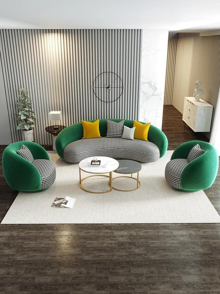 Minimalist light luxury sofa with soft upholstery in cream