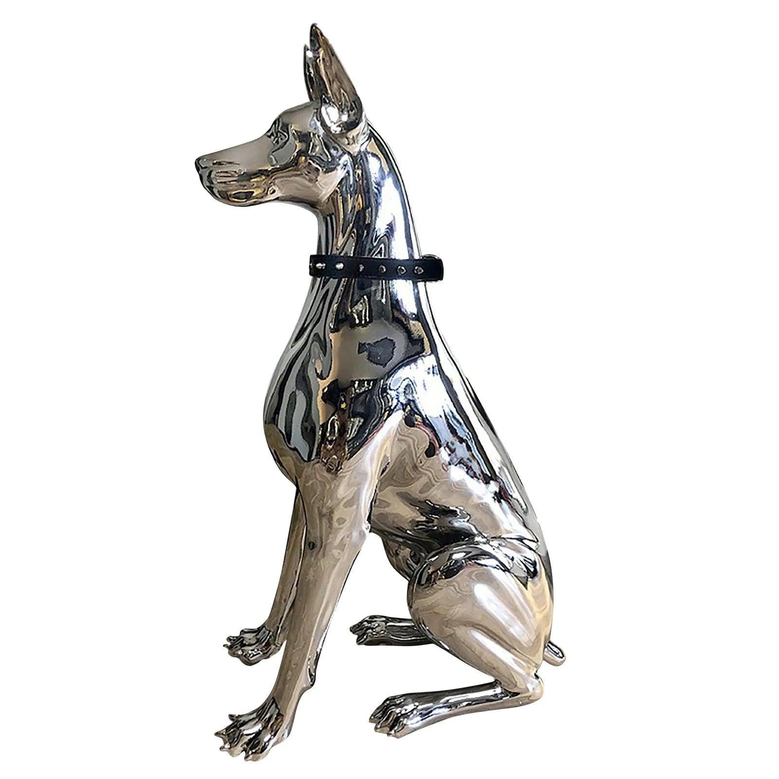Doberman Dog Resin Sculpture - In home decor