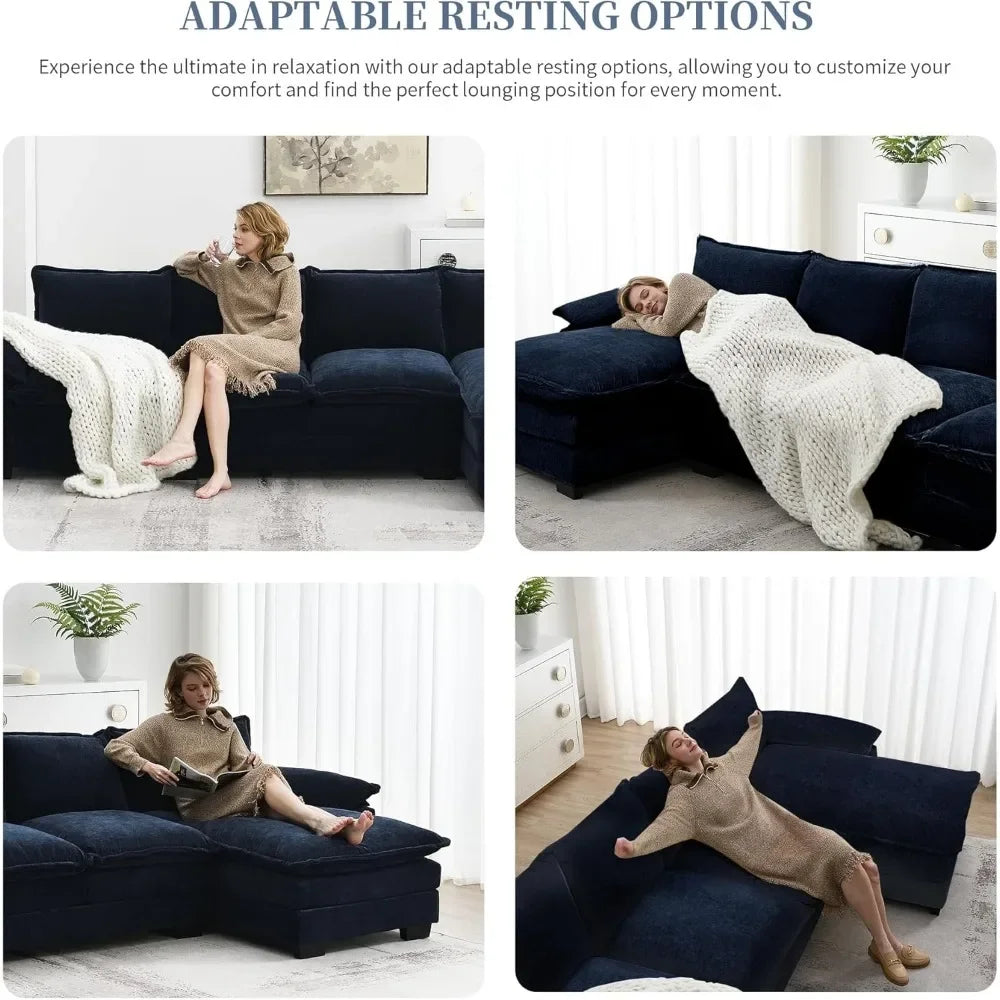 "Reversible chaise 5-seat sectional sofa with durable design."