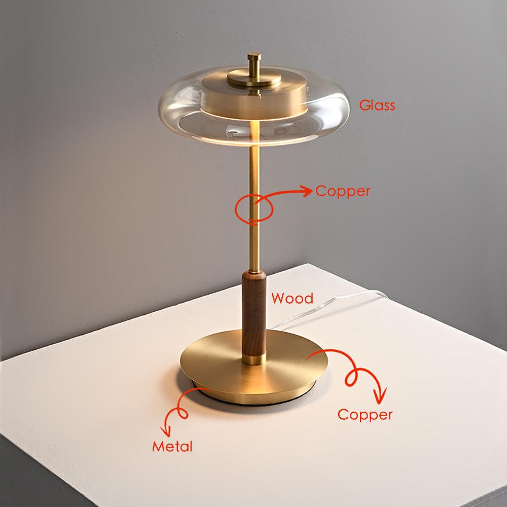 Brass Walnut Wood Table Lamp: A Fusion of Elegance and Natural Beauty - In home decor