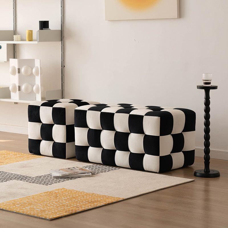 Add a Touch of Playful Elegance: Stool Black and White Chessboard Chair – Elevate Your Space with Modern and Chic Monochrome Seating - In home decor