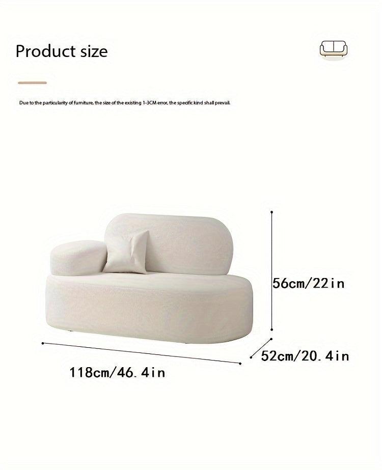 Modern White Corner Sofa - Compact Lounge Chair with Pillow Backrest, Solid Wood Frame, Perfect for Living Room & Bedroom - In home decor