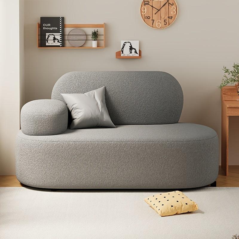 Modern White Corner Sofa - Compact Lounge Chair with Pillow Backrest, Solid Wood Frame, Perfect for Living Room & Bedroom - In home decor