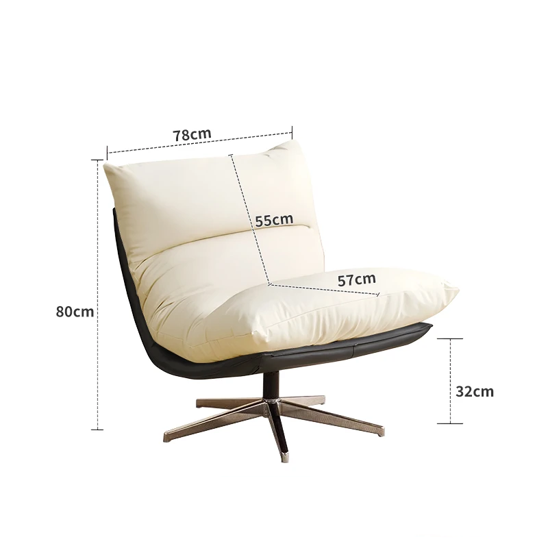 Swivel Lounge Chair – Ergonomic Modern Throne in Cotton & Linen Fabric