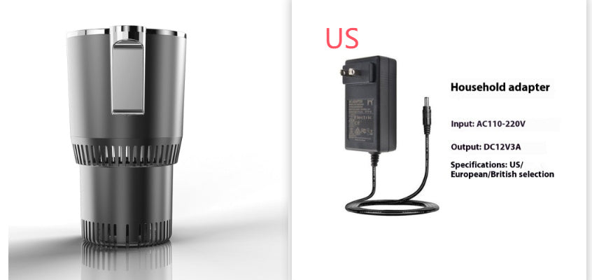 Household adapter with specifications on a white background