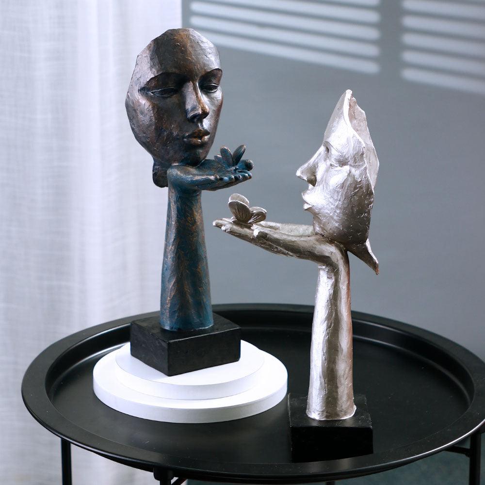 Introduce Whimsical Charm with Nordic Simple Face Mask Butterfly Sculpture - In home decor
