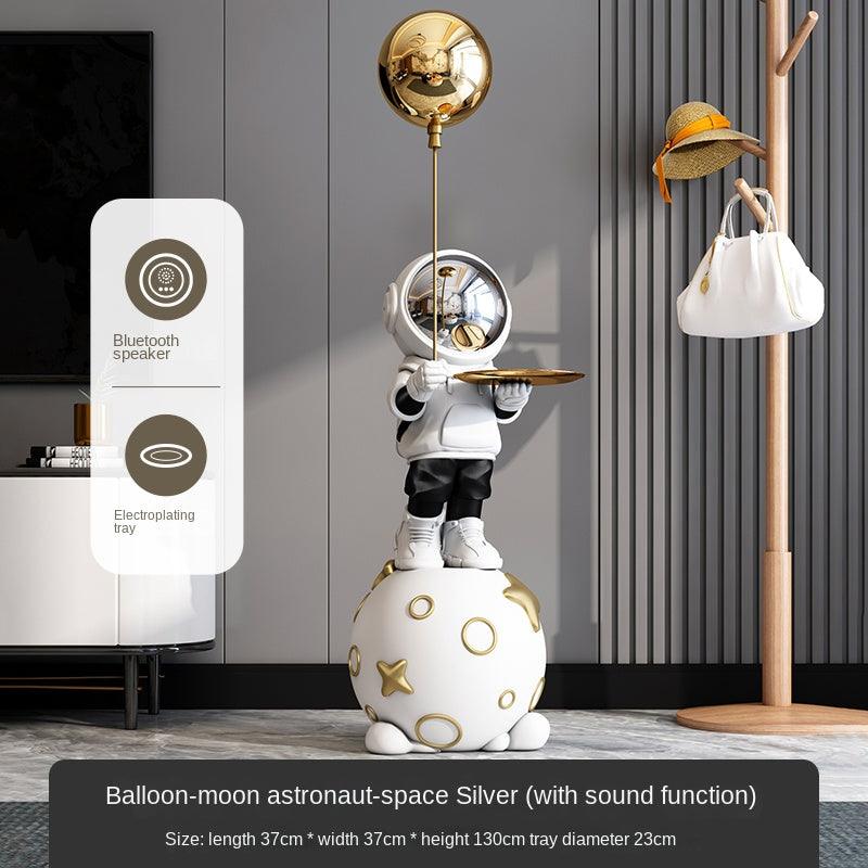 Astronaut with Tray Furniture Floor Sculpture: Elevate Your Space with Luxury, Exclusivity, and Musical Ambiance. - In home decor