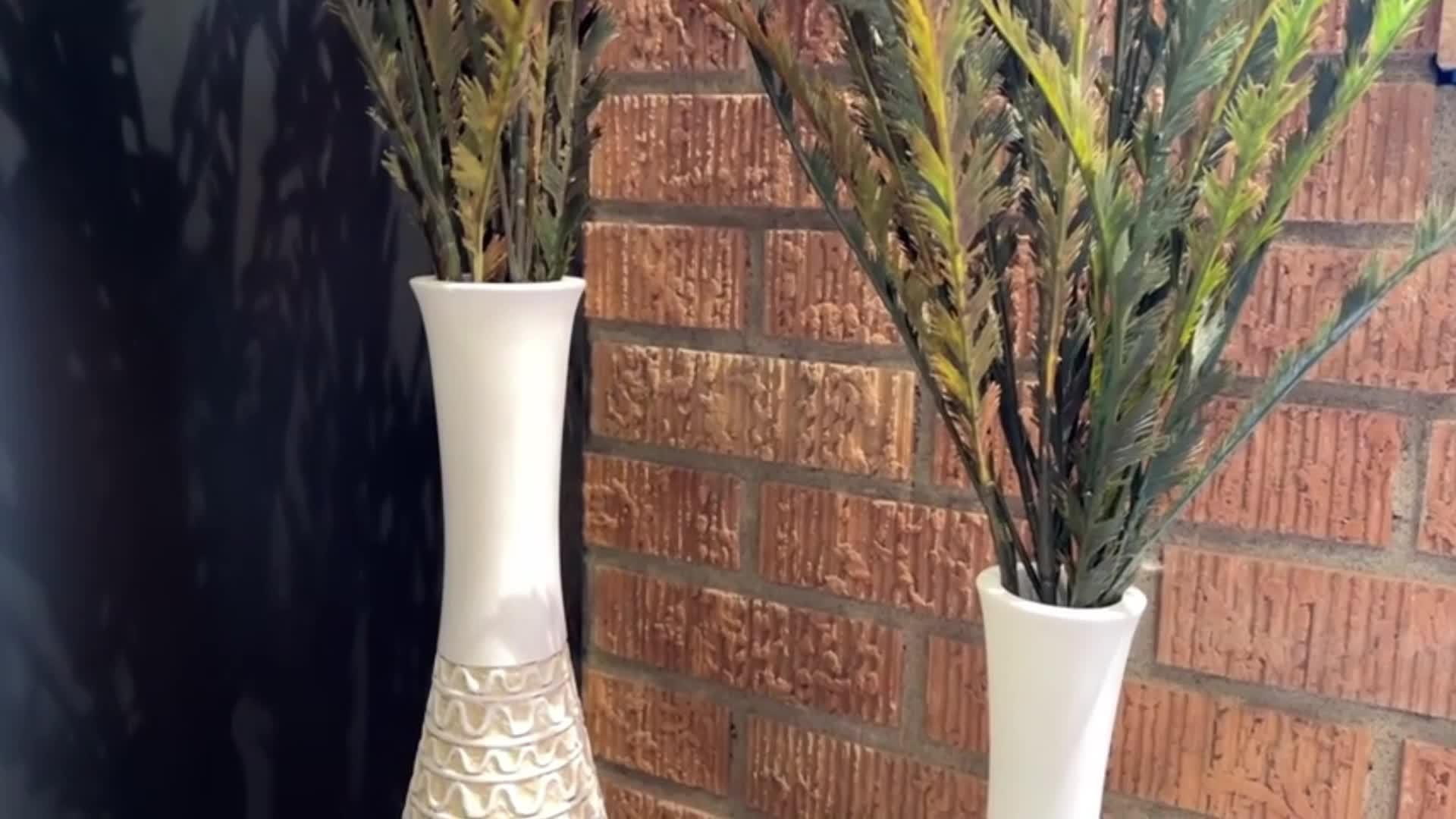 Bohemian Tall Slim Striped Resin Vase - Classic Cylinder Flower Vase - In home decor