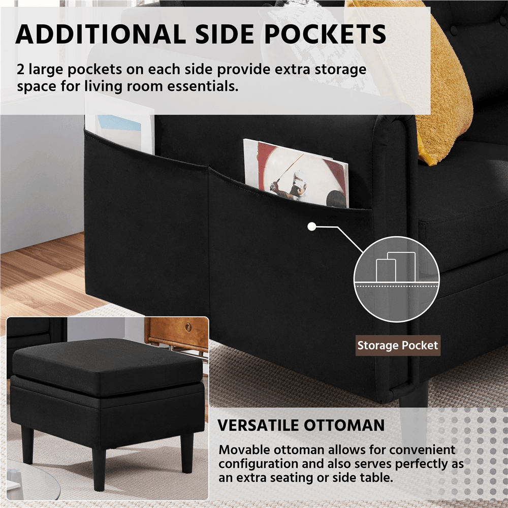 Resilient and strong L-shaped sofa with modern design.