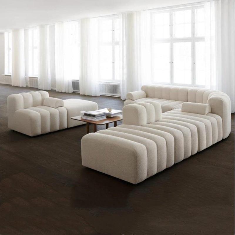 Lamb Velvet Curved Sofa - My Store