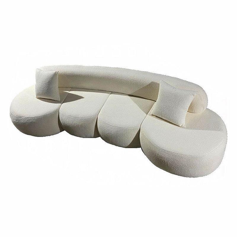 Curved Lamb Cashmere Fabric Sofa - My Store