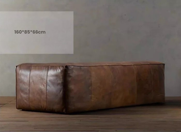 Luxury Italian Leather Sofa – Nordic Design in Rich Brown Cowhide