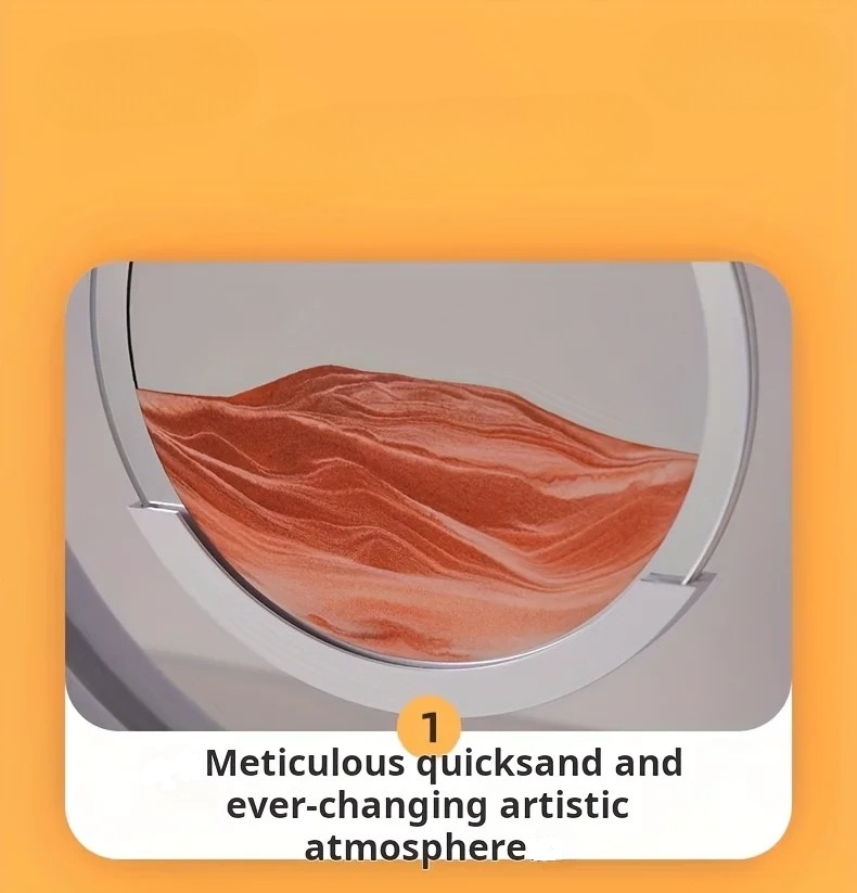 Cosmetic compact with sand-like texture on an orange background