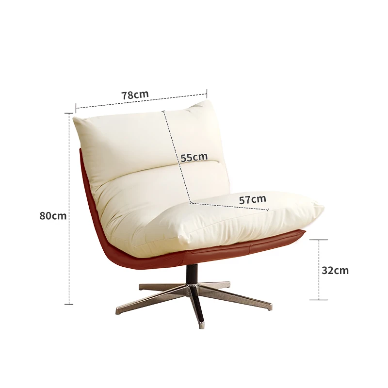 Swivel Lounge Chair – Ergonomic Modern Throne in Cotton & Linen Fabric