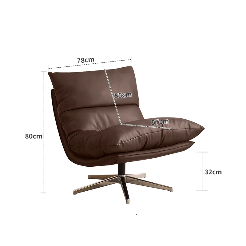 Swivel Lounge Chair – Ergonomic Modern Throne in Cotton & Linen Fabric