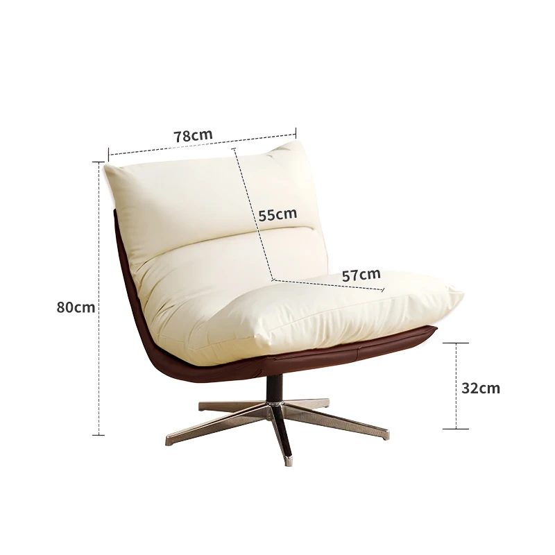Swivel Lounge Chair – Ergonomic Modern Throne in Cotton & Linen Fabric