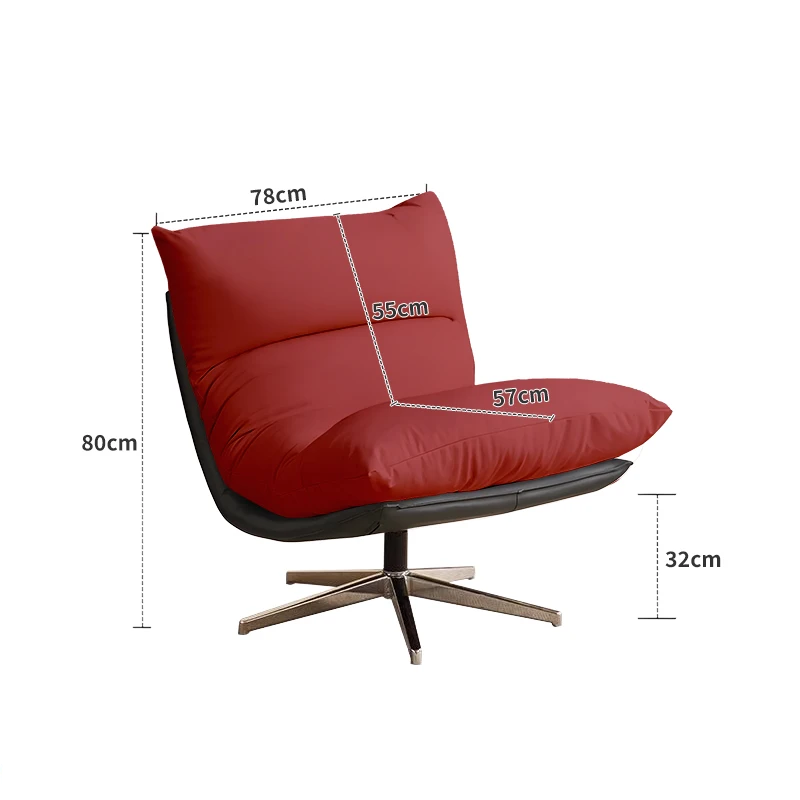 Swivel Lounge Chair – Ergonomic Modern Throne in Cotton & Linen Fabric