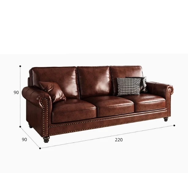 Luxury Oil-Wax Leather Sofa – Scandinavian Comfort Meets Moroccan Flair