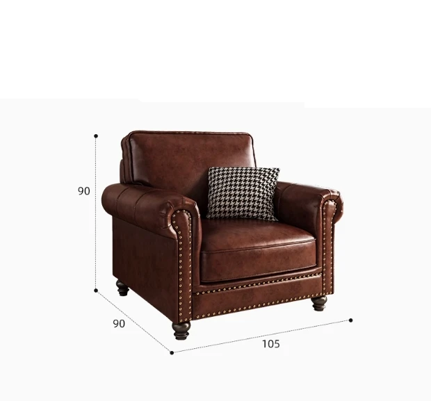 Luxury Oil-Wax Leather Sofa – Scandinavian Comfort Meets Moroccan Flair