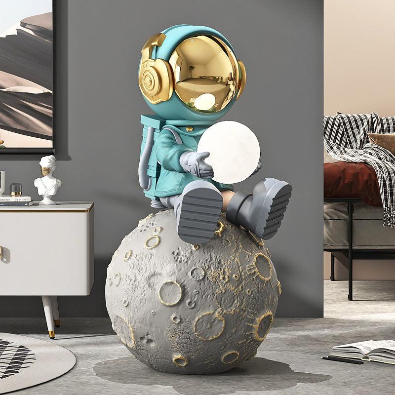 Elevate Your Space with Handmade Fibreglass Astronaut Floor Decoration - In home decor