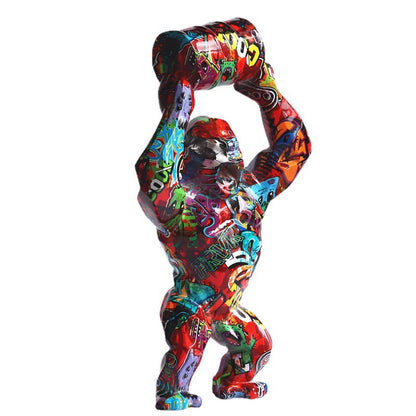 Elevate Your Space with the Colored King Kong Bucket Gorilla Sculpture Ornament - In home decor