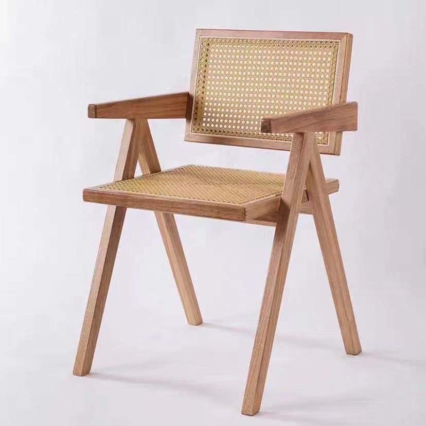 Nordic Solid Wood Rattan Chair - In home decor
