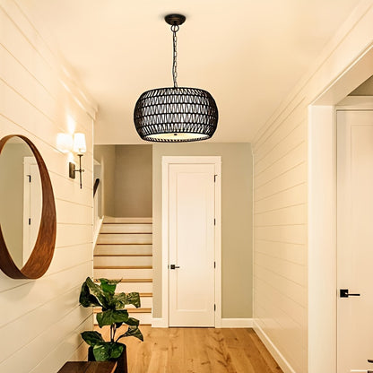 Semi-flush mount chandelier for dining rooms and living spaces.