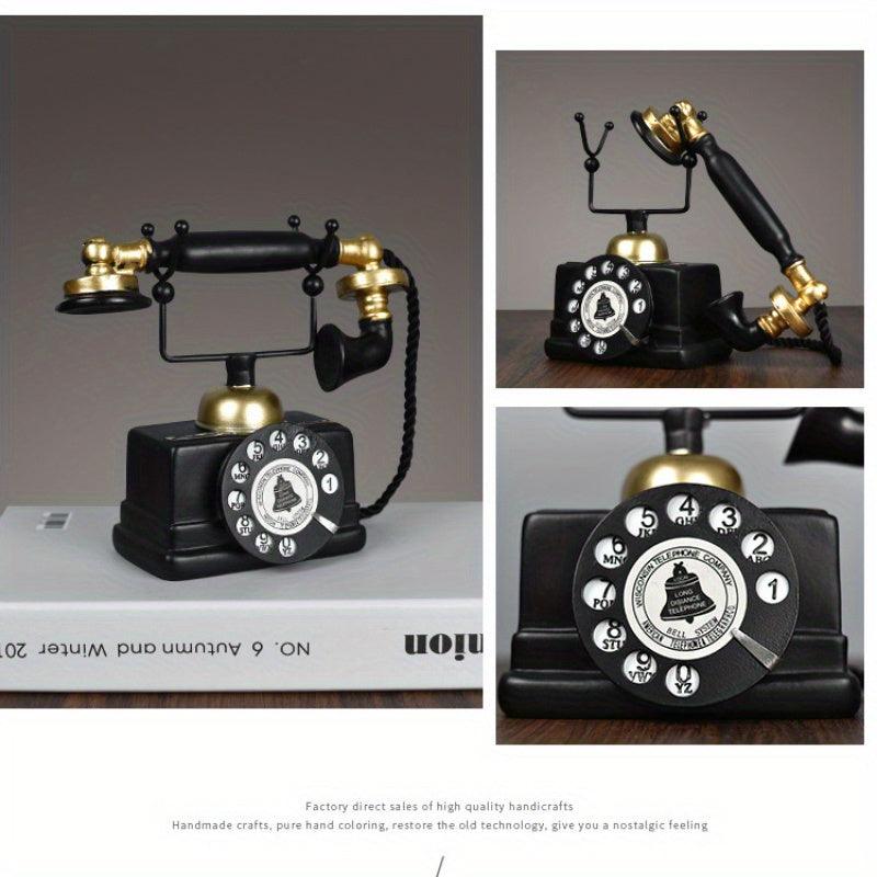 Unique gift item: vintage-inspired resin rotary phone decor.