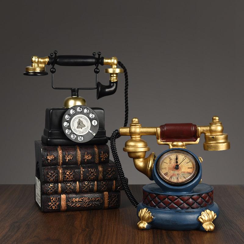 Vintage-style rotary phone replica for antique home decor.