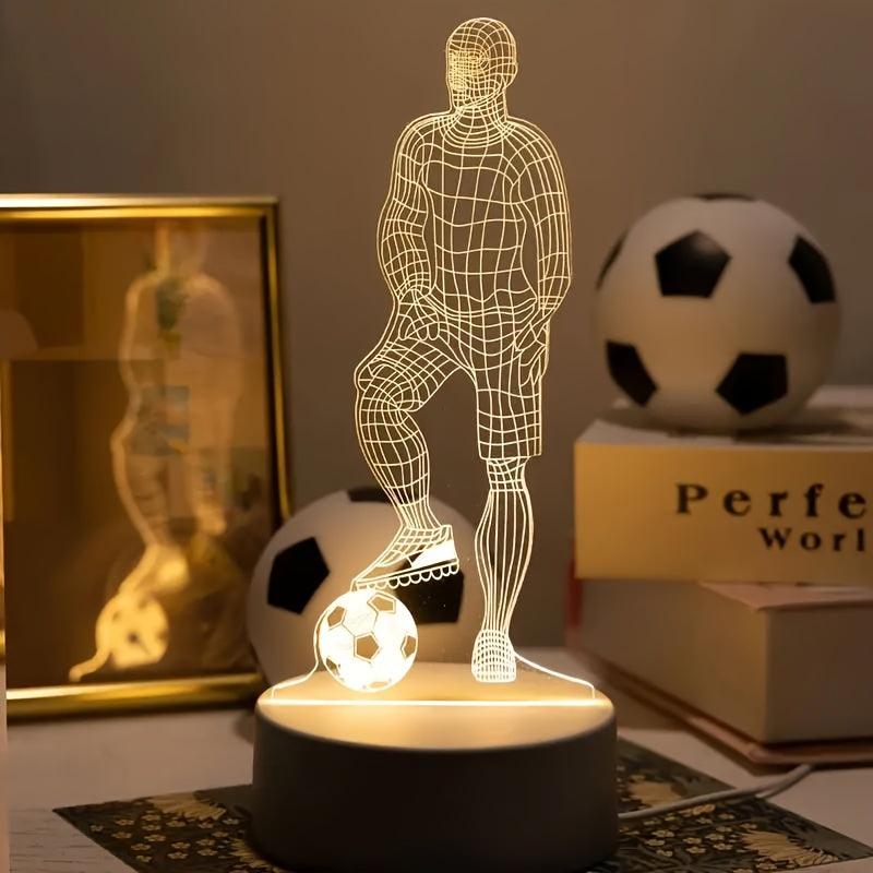 LED Soccer Player Illusion Night Light – Touch-Control Acrylic Desk Lamp - In home decor