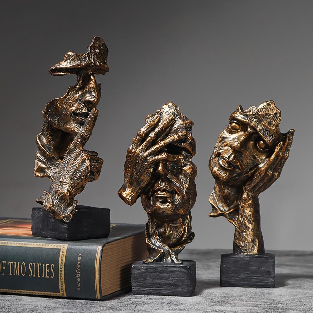 Modern resin sculpture perfect for desks and office spaces.