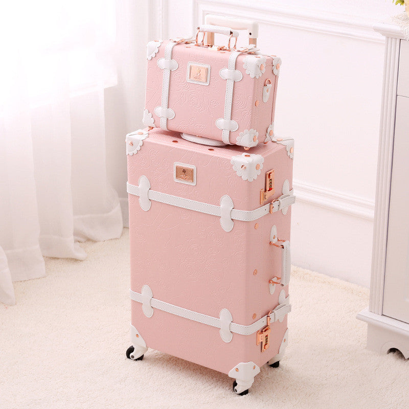 Introducing the Retro Ladies Luggage Trolley Suitcase: Travel in Style - In home decor