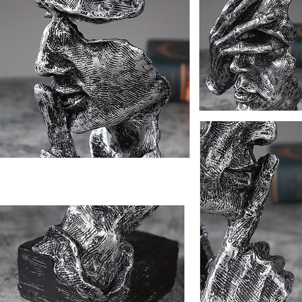 Elegant resin face sculptures for modern interior design.