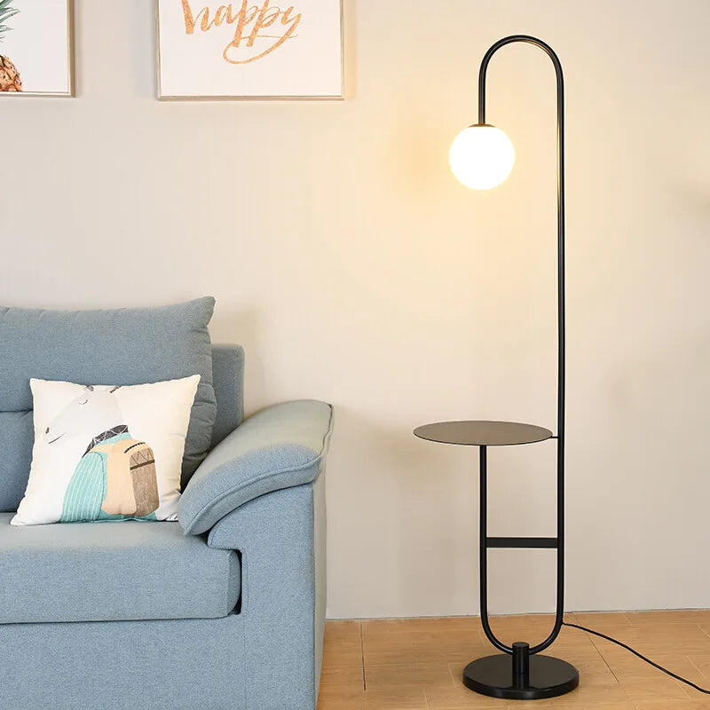 Nordic Glass LED Standing Lamp Bedroom Hotel Room Tea Table Floor Lamps Home Decor Creative Modern Simple Living Room Floor Lamp