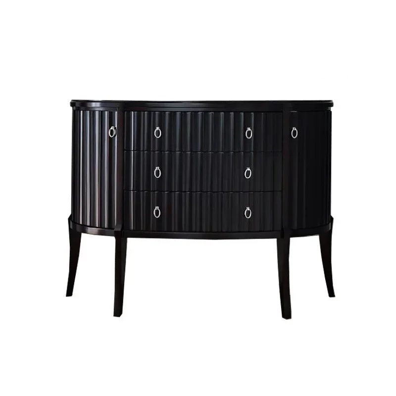 French Solid Wood Foyer Cabinet – Light Luxury Neo-Classical Chest Cabinet