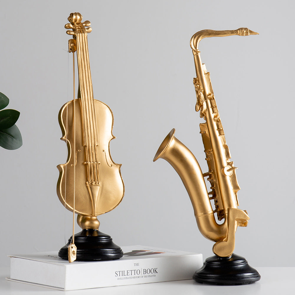 Hand crafted Golden musical instrumental ornaments - In home decor