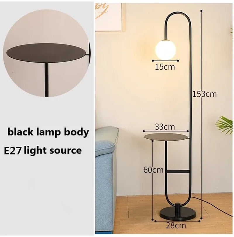 Nordic Glass LED Standing Lamp Bedroom Hotel Room Tea Table Floor Lamps Home Decor Creative Modern Simple Living Room Floor Lamp