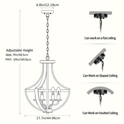 5-light adjustable pendant light for traditional dining areas.