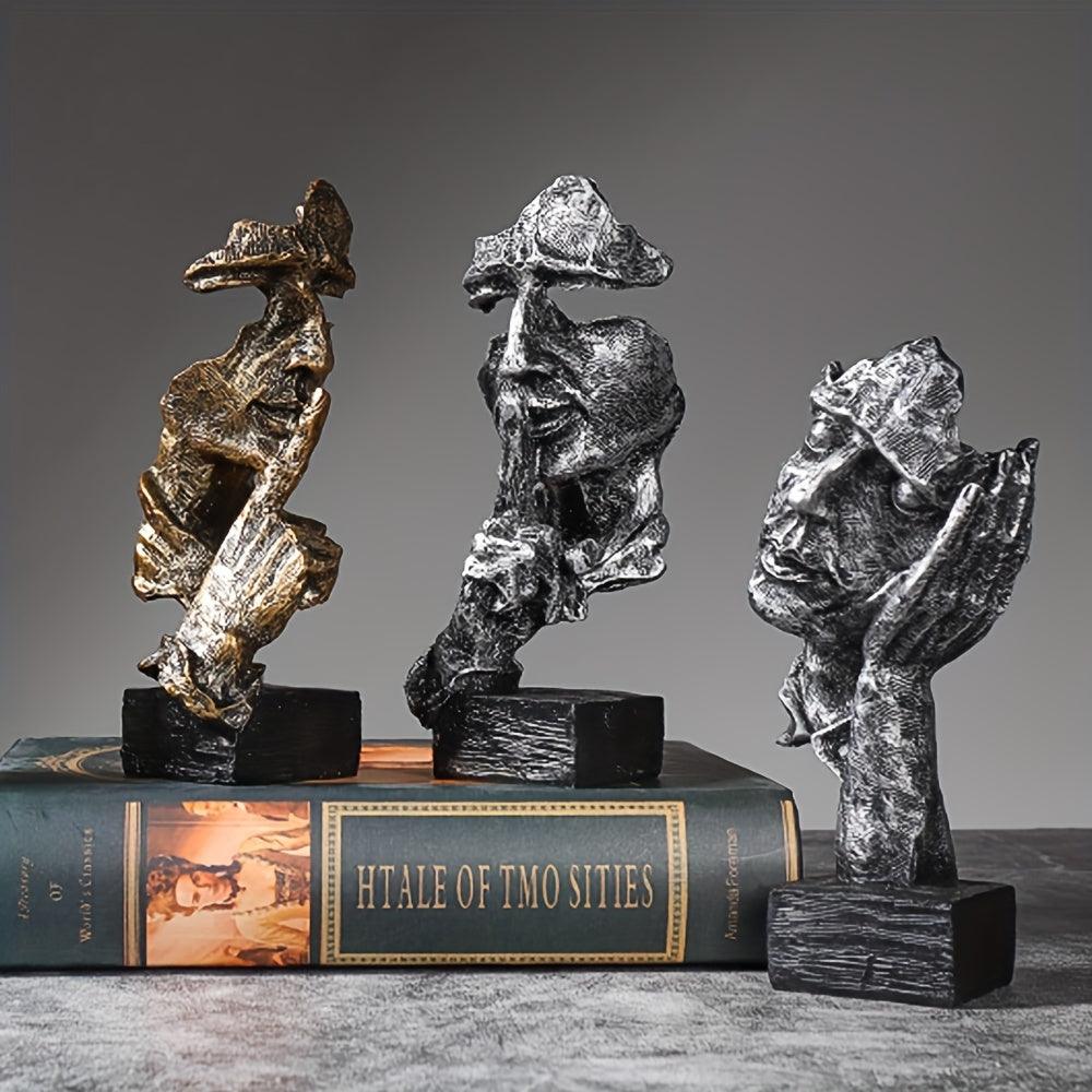 3-piece abstract sculpture set for artistic home accents.