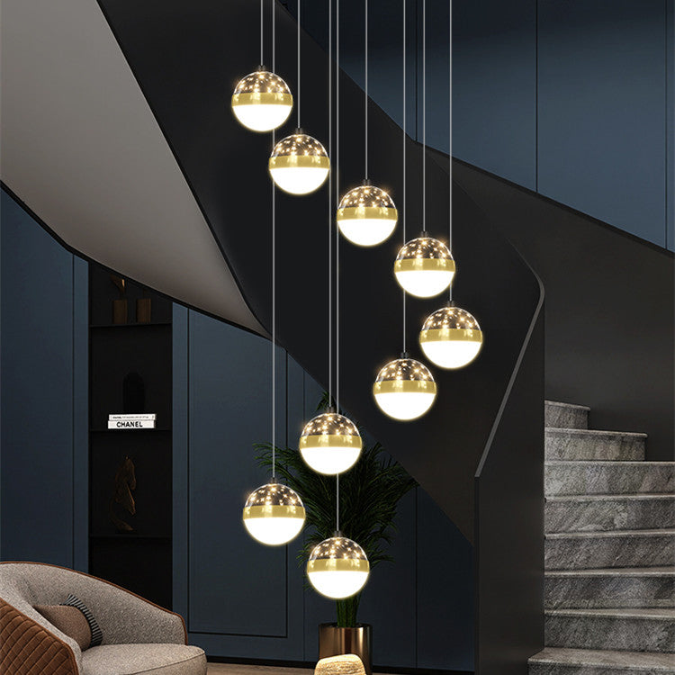 Nordic Luxury Luxury Villa Duplex Staircase Chandelier - In home decor