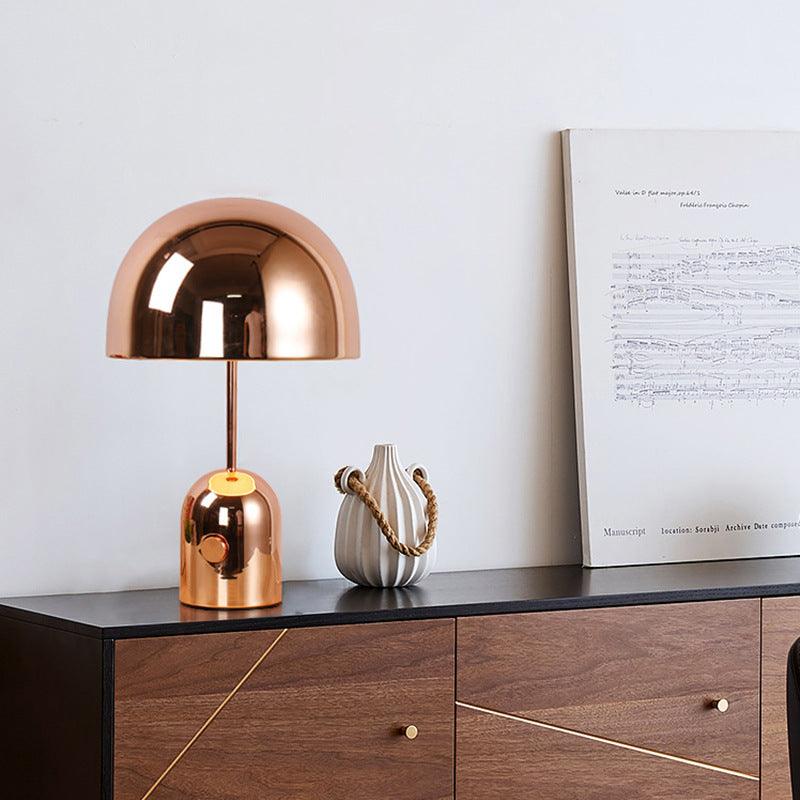 Illuminate Your Space with the Mushroom Rose Gold Exhibition Lamp - In home decor