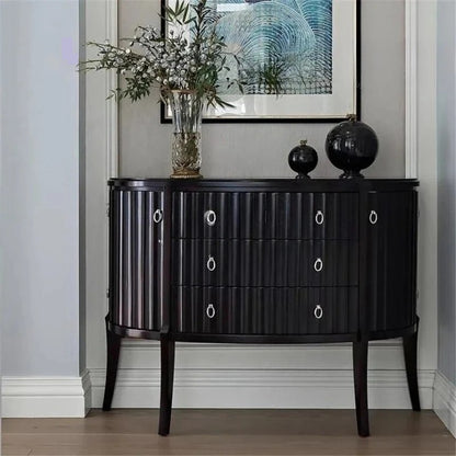 French Solid Wood Foyer Cabinet – Light Luxury Neo-Classical Chest Cabinet