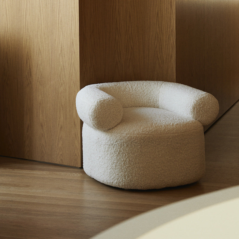 Simple  Lamb Velvet Sofa Chair - In home decor