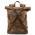 Retro unisex travel backpack in coffee colour