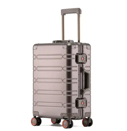 Waterproof 20-inch suitcase in sleek aluminium finish