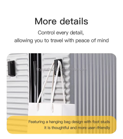 Text about a hanging bag design with foot studs on a white background